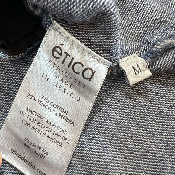 ETICA Mira Denim Wrap Dress in Black Lava - Picture 10 of 14